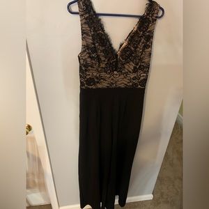 Francesca’s Black & Blush Lace Jumpsuit